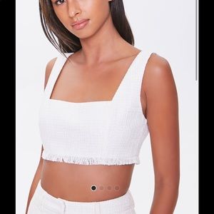 Forever 21 White Fringe Top